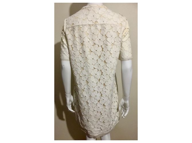 Diane Von Furstenberg Vestido recto de encaje Warner de DvF Blanco Crudo - vista 4