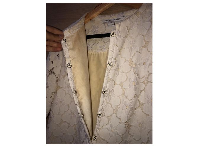 Diane Von Furstenberg Vestido recto de encaje Warner de DvF Blanco Crudo - vista 6