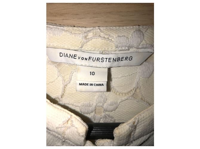 Diane Von Furstenberg Vestido recto de encaje Warner de DvF Blanco Crudo - vista 9