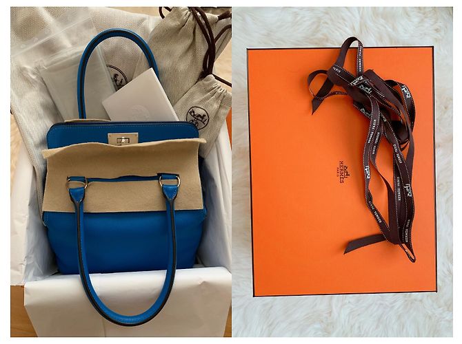 Hermès cassetta degli attrezzi 20 Hardware in palladio blu Hydra Evercolor - vista 13