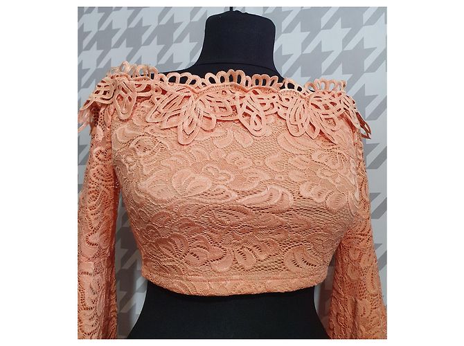 Autre Marque Top corto Forever Unique Corallo Viscosa Arancione - vista 3