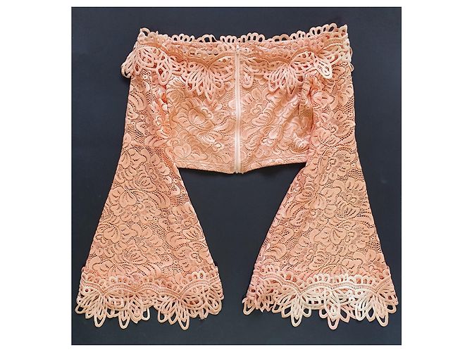 Autre Marque Top corto Forever Unique Corallo Viscosa Arancione - vista 4
