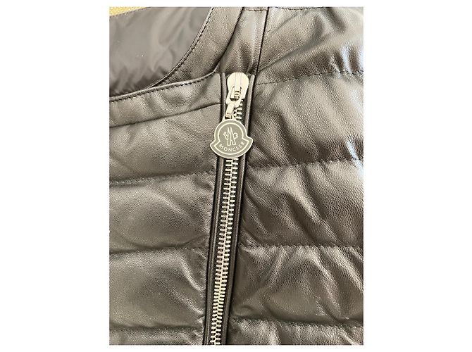 Moncler Palomete Leather Down Jacket - view 2