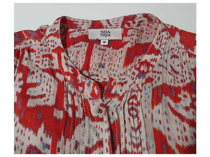 Vestido camisero Noa Noa rojo azul beige viscosa M Multicolor - vista 2
