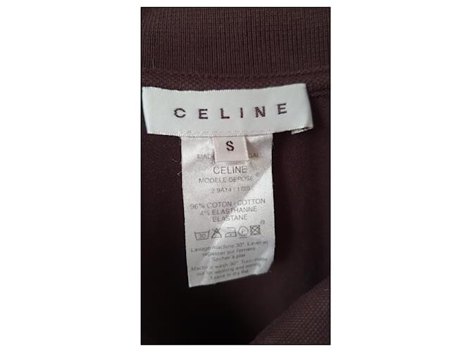 Polo de piqué de algodón marrón de Maison Céline Marrón oscuro - vista 3