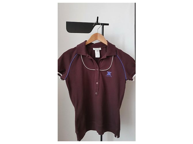 Polo de piqué de algodón marrón de Maison Céline Marrón oscuro - vista 7