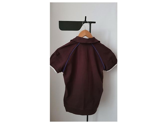 Polo de piqué de algodón marrón de Maison Céline Marrón oscuro - vista 8