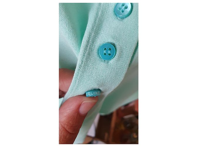 Polo turquesa sin mangas de Maison Céline - vista 4