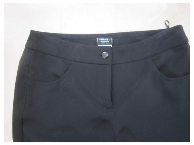 schöne Damenhose T 38 Chanel Uniform Schwarz - Ansicht 2