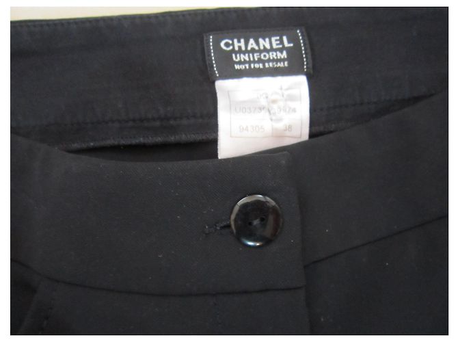 schöne Damenhose T 38 Chanel Uniform Schwarz - Ansicht 3