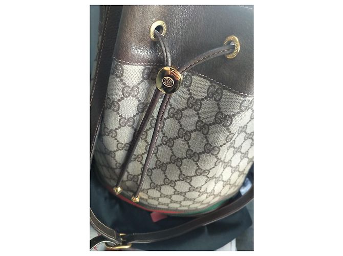 Borsa Gucci Ophidia in pelle marrone Beige Marrone chiaro - vista 2