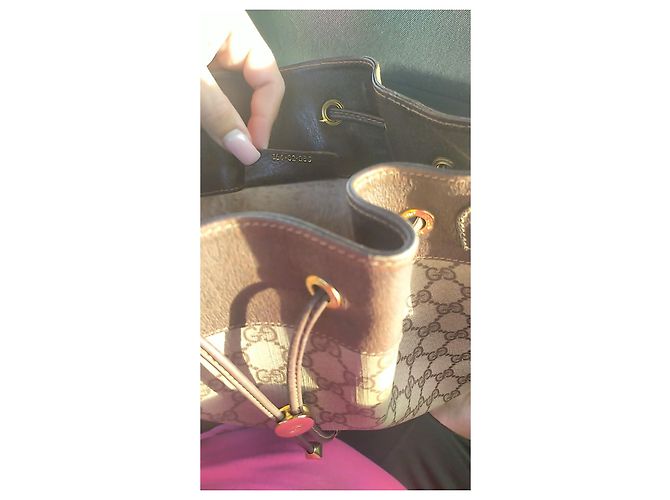 Borsa Gucci Ophidia in pelle marrone Beige Marrone chiaro - vista 3