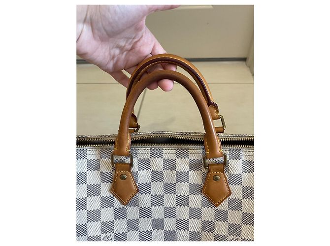 Speedy Louis Vuitton Louis vuitto bandouliere 35 Damier Azur Bianco - vista 13