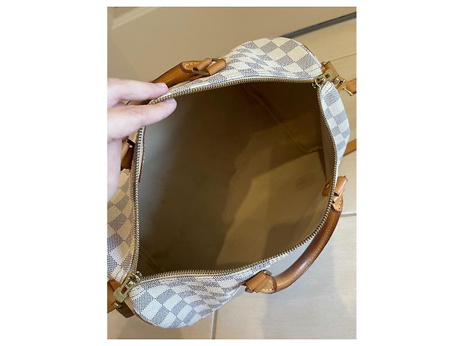 Speedy Louis Vuitton Louis vuitto bandouliere 35 Damier Azur Bianco - vista 8