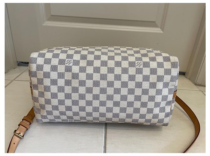 Speedy Louis Vuitton Louis vuitto bandouliere 35 Damier Azur Bianco - vista 9