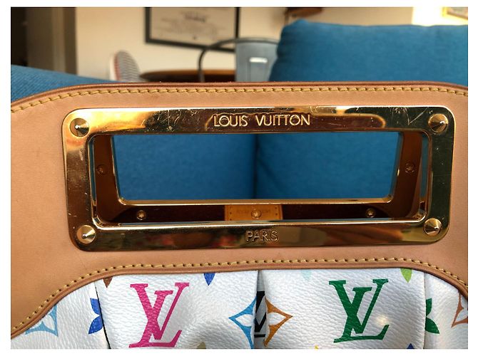 Borsa Louis Vuitton Judy Monogram Canvas Bianca Bianco - vista 4