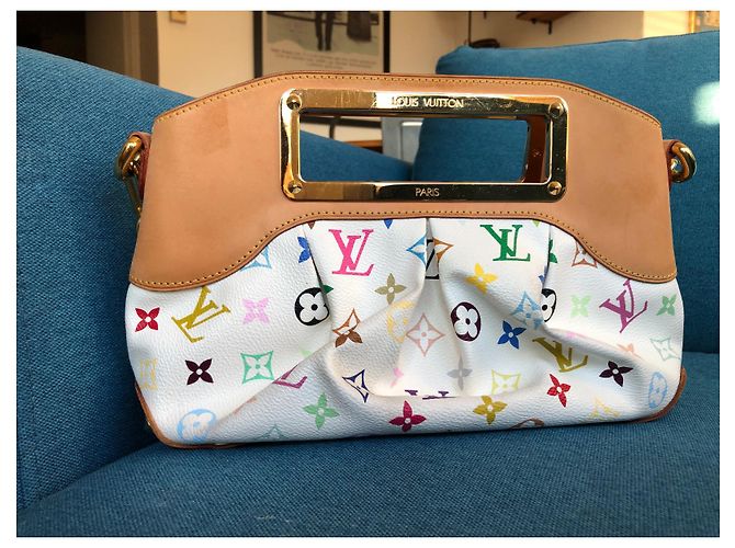 Borsa Louis Vuitton Judy Monogram Canvas Bianca Bianco - vista 6