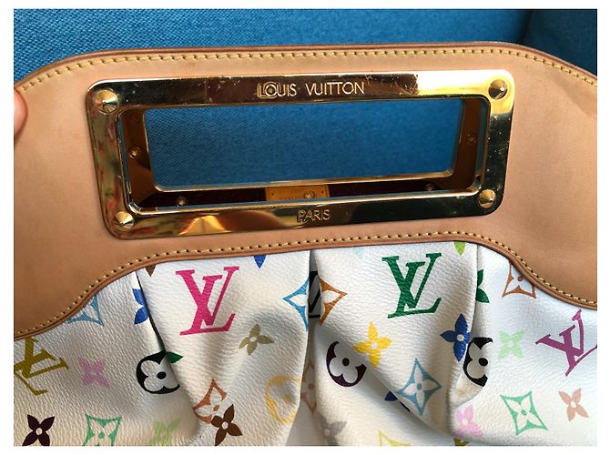 Borsa Louis Vuitton Judy Monogram Canvas Bianca Bianco - vista 8