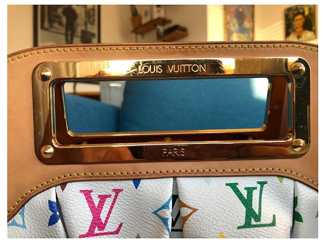 Borsa Louis Vuitton Judy Monogram Canvas Bianca Bianco - vista 9