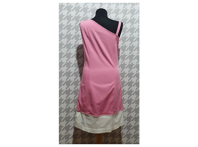 Escada Kleid Rosa Weiß Baumwolle Pink - vista 3