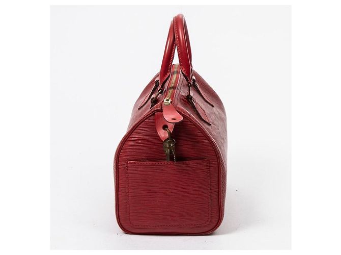 Louis Vuitton Speedy 25 in pelle Epi rossa Rosso - vista 4