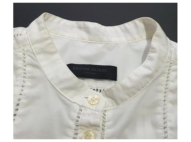 Blusa blanca de algodón Bruuns Bazaar Blanco - vista 3