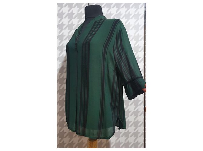 Baum und Pferdgarten Grüne Seiden Bluse Viscose Schwarz - Ansicht 2