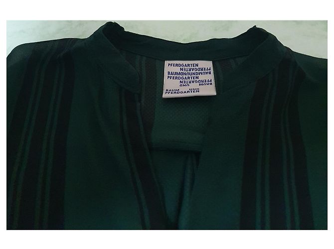 Baum und Pferdgarten Grüne Seiden Bluse Viscose Schwarz - Ansicht 4