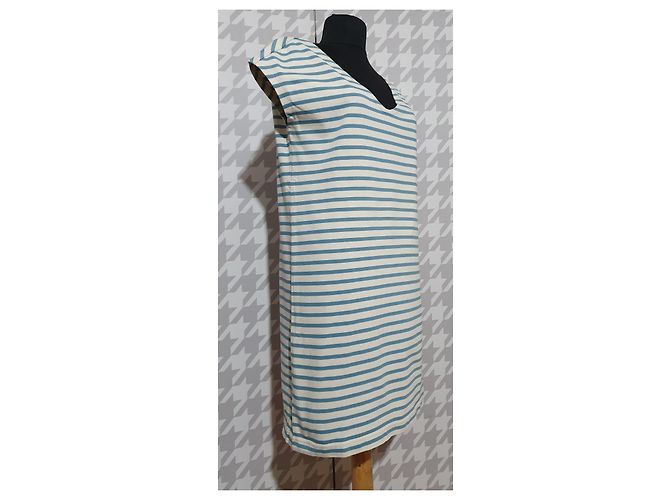 Vestido Tory Burch de algodón a rayas blanco y azul Azul claro - vista 2