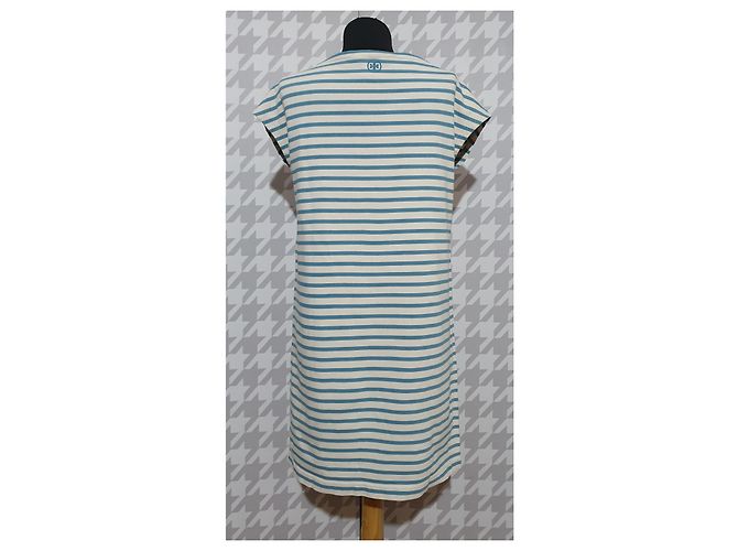 Vestido Tory Burch de algodón a rayas blanco y azul Azul claro - vista 4