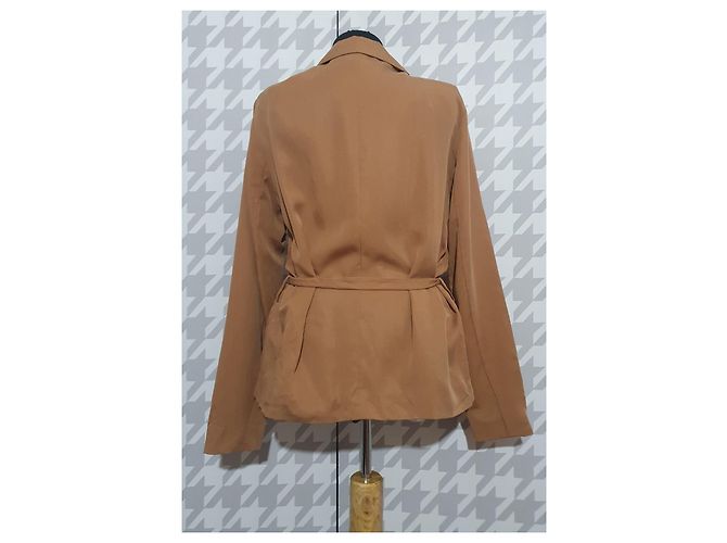 Blazer Bruuns Bazaar Marrón de Tencel Talla 36 Castaño - vista 3