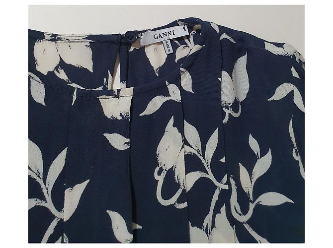 Ganni Maxwell Crepe Kleid blau Viscose - Ansicht 4