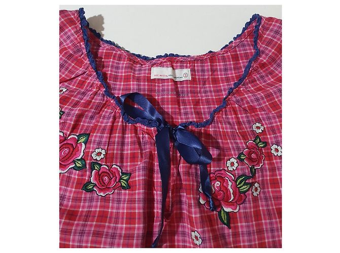 Top Tunica a Quadri Odd Molly Rosso Rosa Blu Cotone Multicolore - vista 3