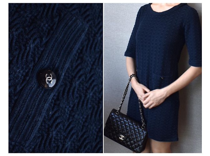 Chanel Kleid Paris Dubai Marineblau Dunkelblau - Ansicht 2