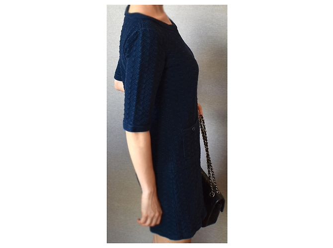 Chanel Kleid Paris Dubai Marineblau Dunkelblau - Ansicht 4