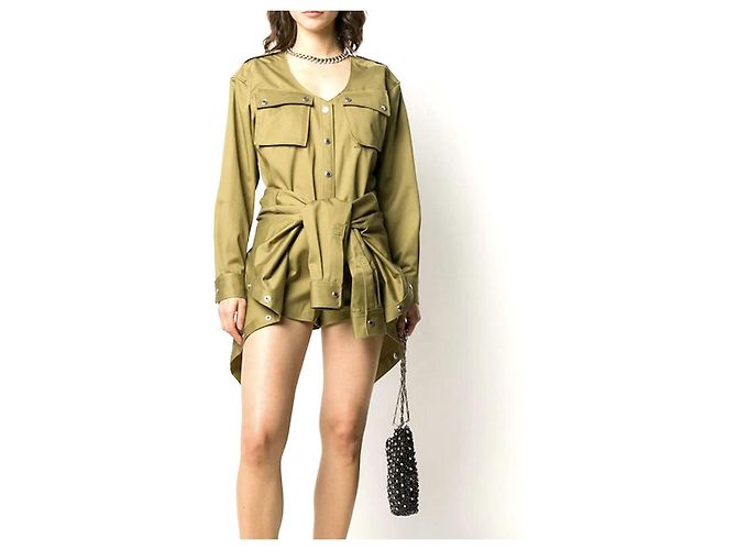Mono corto de algodón con cintura anudada de Alexander Wang - vista 2