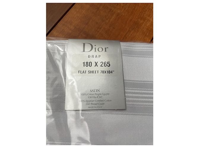 Drap en damas de coton égyptien Dior gris perle - vue 2