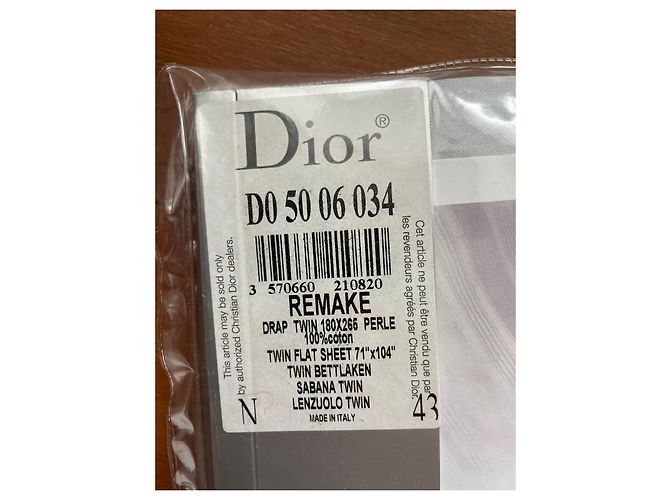 Drap en damas de coton égyptien Dior gris perle - vue 3