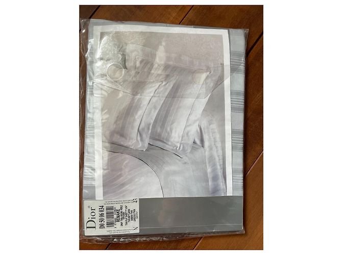 Drap en damas de coton égyptien Dior gris perle - vue 4