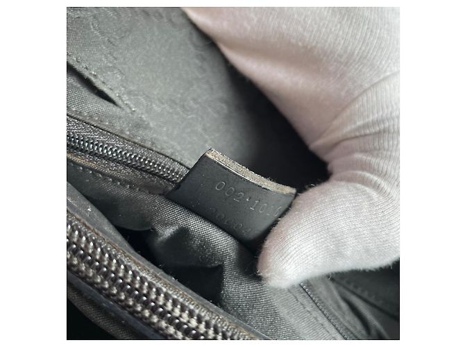 Borsa Gucci Bamboo GG in nylon nera Nero - vista 10