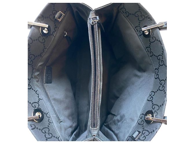 Borsa Gucci Bamboo GG in nylon nera Nero - vista 4