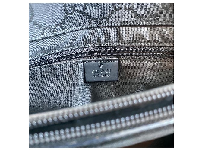 Borsa Gucci Bamboo GG in nylon nera Nero - vista 5