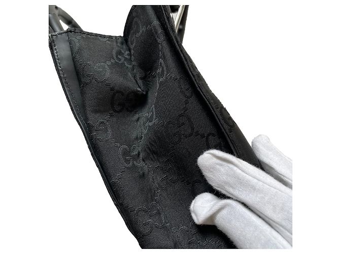 Borsa Gucci Bamboo GG in nylon nera Nero - vista 9