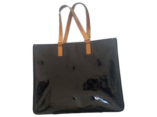 Louis Vuitton Borsa in pelle vernis monogramma nera Nero - vista 3