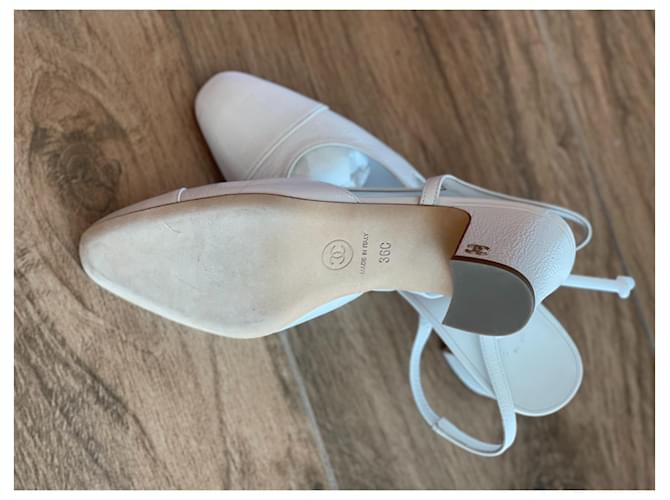Chanel slingback Blanc - vue 2