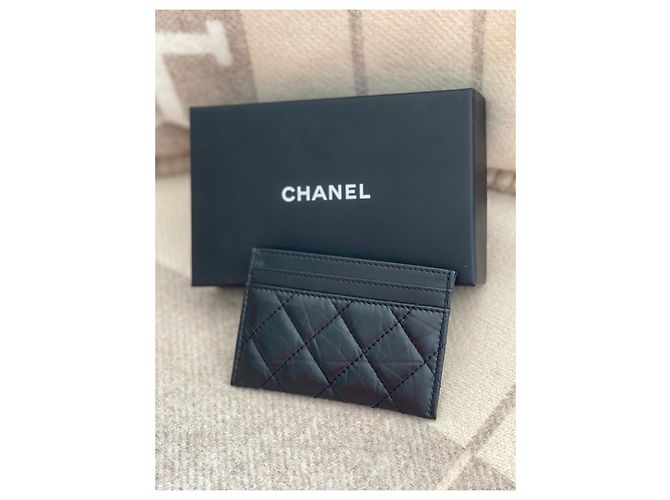Tarjetero Chanel 2.55 de cuero negro - vista 5