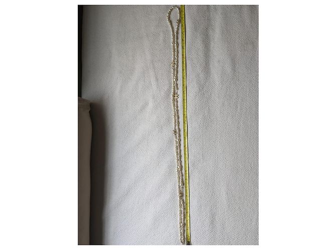 Chanel Perla Barocca CC 160 cm B17 Una lunga collana Bianco - vista 15