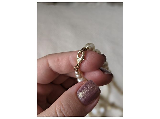 Chanel Perla Barocca CC 160 cm B17 Una lunga collana Bianco - vista 9