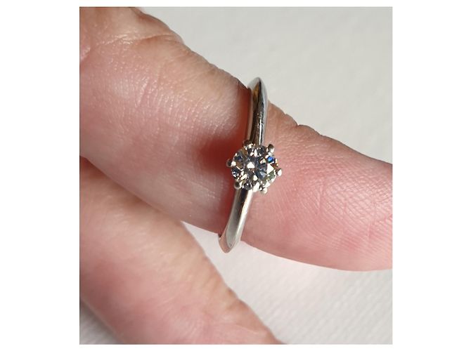 Tiffany & Co ANEL DE PLATINA E DIAMANTE 0,34 Prata - vista 2