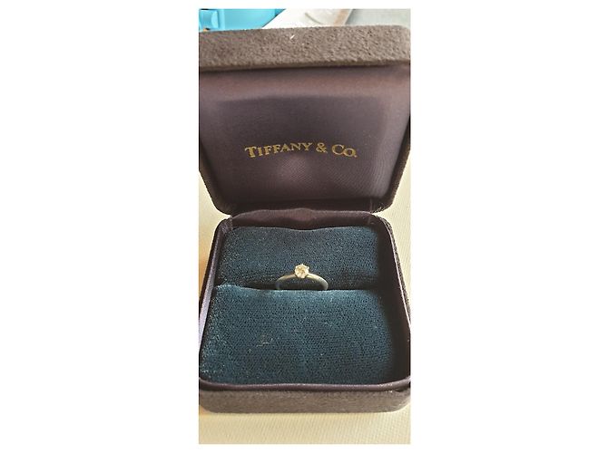 Tiffany & Co ANEL DE PLATINA E DIAMANTE 0,34 Prata - vista 3